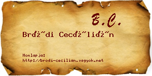Bródi Cecílián névjegykártya